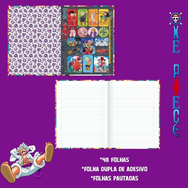 Caderno Brochura One Piece 20cm x 27,5cm 80 Folhas Capa Dura